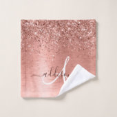 Rose Gold brossé Parties scintillant métallique No (Gant de toilette)