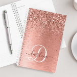 Rose Gold brossé Parties scintillant métallique No<br><div class="desc">Personnalisez facilement ce design de planneur chic branché avec une jolie parties scintillant brillante en or rose sur un arrière - plan métallique brossé en or rose.</div>