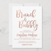 Rose Gold Brunch & Bubbly Bridal Shower Invitation (Devant)