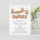 Rose Gold Brunch & Bubbly Bridal Shower Invitation (Debout devant)