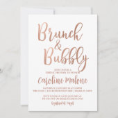 Rose Gold Brunch & Bubbly Shower Invitation (Devant)