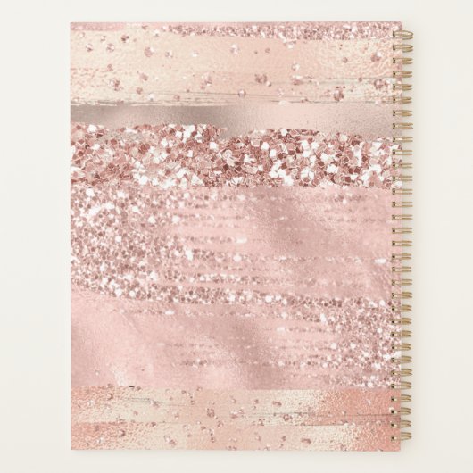 Rose Gold Brush Strots Parties scintillant Script  (Dos)