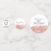 Rose Gold Brushstroke Bat mitzvah Table Confetti (Devant)