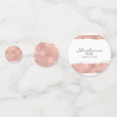 Rose Gold Brushstroke Bat mitzvah Table Confetti (Derrière)