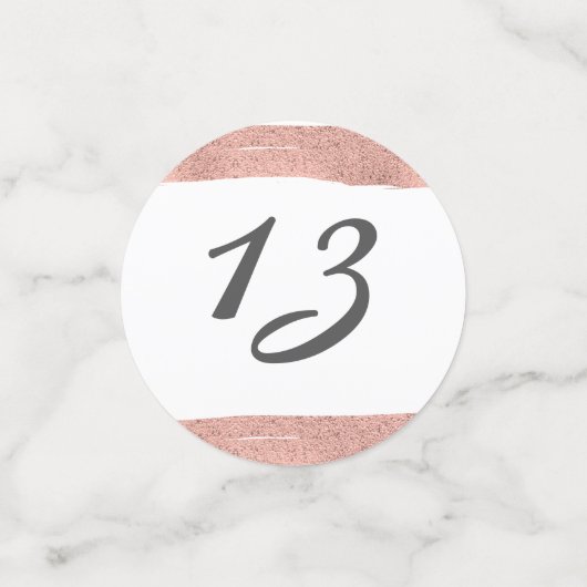 Rose Gold Brushstroke Bat mitzvah Table Confetti (Petit recto)