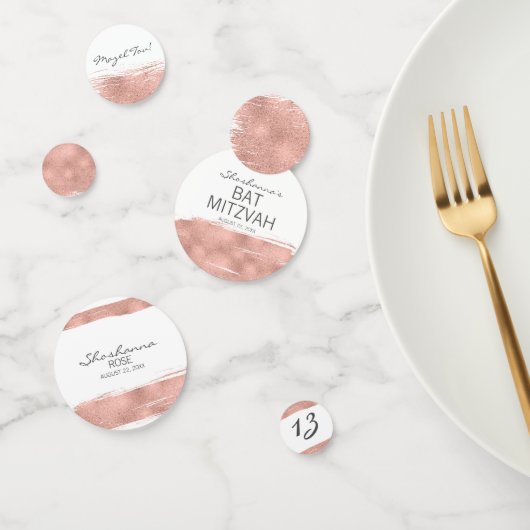 Rose Gold Brushstroke Bat mitzvah Table Confetti (Groupe)