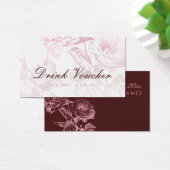 Rose Gold Burgundy Floral Mariage Boire Voucher (Bureau)