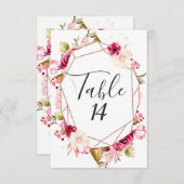 Rose Gold Burgundy & rose Mariage Numéros de table (Devant / Derrière)