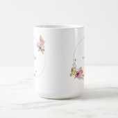 Rose Gold Butterfly Floral Latte Mug – Custom Name (Centre)