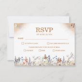Rose Gold Butterfly Garden Wedding Carte de répons (Devant)