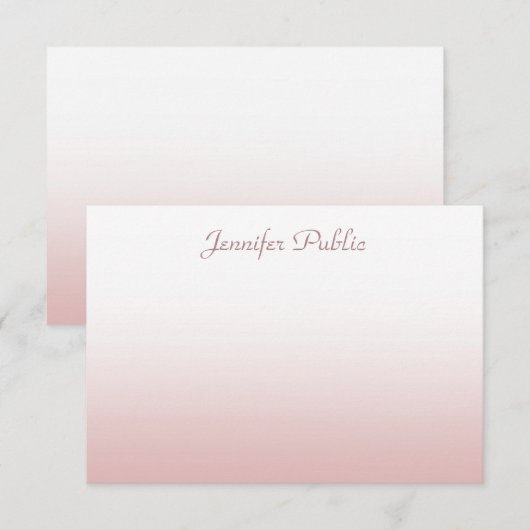 Rose Gold Calligraphié Nom de script Chic Modèle (Devant / Derrière)