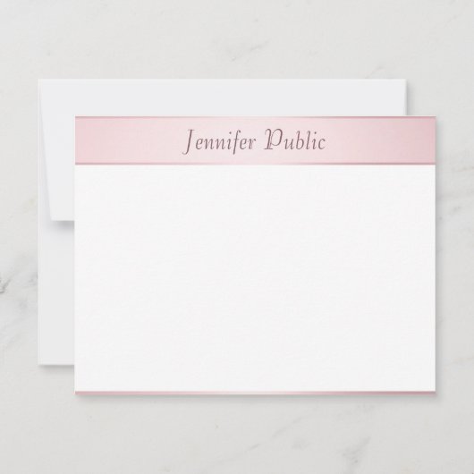 Rose Gold Calligraphie Script Modèle élégant (Dos)