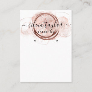 Rose Gold Calligraphy art Earrage carte d'affichag