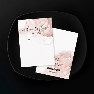 Rose Gold Calligraphy art Earrage carte d'affichag