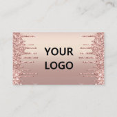 Rose Gold Carte de visite Votre Logo Nom Info (Dos)