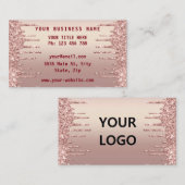 Rose Gold Carte de visite Votre Logo Nom Info (Devant / Derrière)