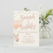 Rose Gold Champagne Verre Bridal Douche Invitation (Debout devant)