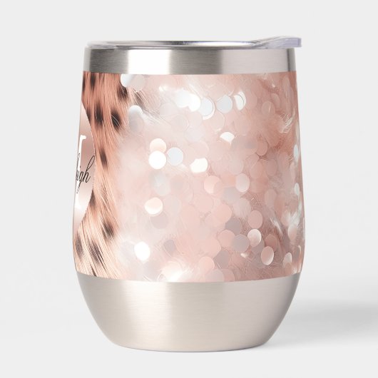 Rose Gold Cheetah Monogramme (Gauche)