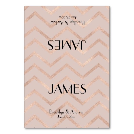 Rose Gold Chevron Mariage Cartes de Place (Par défaut)