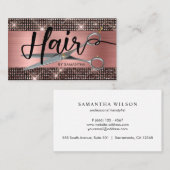 Rose Gold Chic Hairstylist Carte de visite (Devant / Derrière)