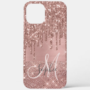 Rose Gold Chic Monogram iPhone 12 Pro Max Hoesje