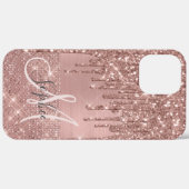 Rose Gold Chic Monogram Case-Mate iPhone Case (Achterkant (horizontaal))