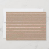 Rose Gold Chic Rustique Cartes de Faire-Part | Ros (Dos)