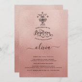 Rose Gold Christening Baptême Invitation (Devant / Derrière)