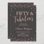 Rose Gold Cinquante et fabuleuse invitation d'anni (Devant / Derrière)