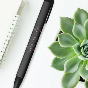 Rose Gold Circle Salon Logo Zwarte Inkt Pen