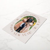 Rose Gold Classic Oval Photo Carte de Noël (Rotation)