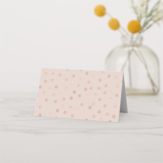 Rose Gold Confetti Foil Mariage plié Cartes de pla (Devant)
