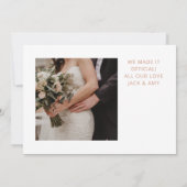 Rose Gold Confetti Mariage photo Faire-part (Dos)