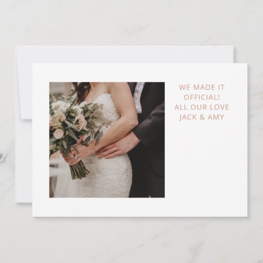 Rose Gold Confetti Mariage photo Faire-part (Dos)