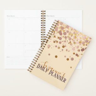 Rose Gold Confetti Planificateur personnalisé