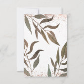 Rose Gold Copper Botanique Glam Mariage RSVP (Dos)