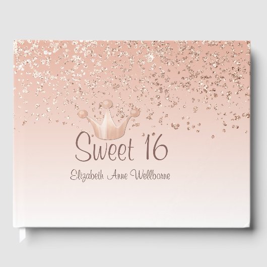 Rose Gold Crown Sweet 16 Livre d'or (Recto)