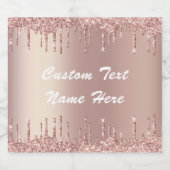 Rose Gold Custom Text Champagne ou Étiquettes de v (Étiquettes simples)