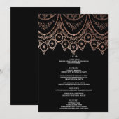 Rose Gold Delicate Dentelle Mariage Menu (Devant / Derrière)