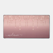 Rose Gold Desk Mat Your avec nom Texte (Recto)
