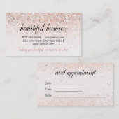 Rose Gold Diamonds Carte de visite avec rendez-vou (Devant / Derrière)