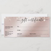 Rose Gold Drift Certificat cadeau Carte cadeau ajo (Dos)