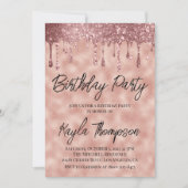 Rose Gold Drift Invitation de fête d'anniversaire (Devant)