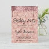 Rose Gold Drift Invitation de fête d'anniversaire (Debout devant)