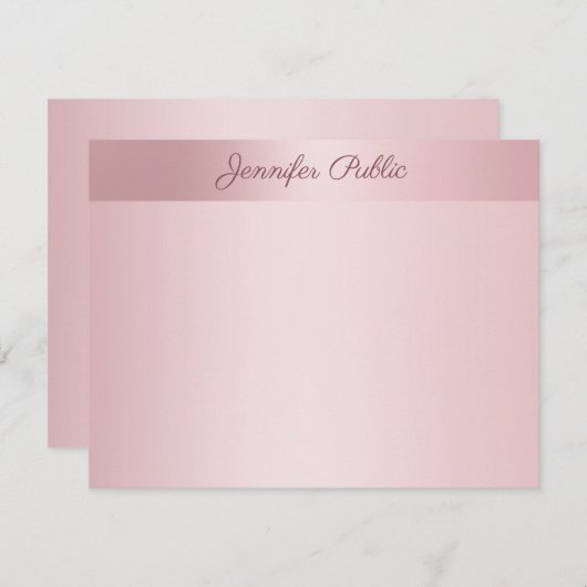 Rose Gold écriture manuscrite Nom du script Modèle (Devant / Derrière)