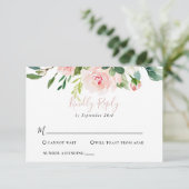 Rose Gold Elegant Automne Fleurs Mariage Carte RSV (Debout devant)