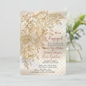 Rose Gold Elegant dessin de ligne Invitation (Debout devant)