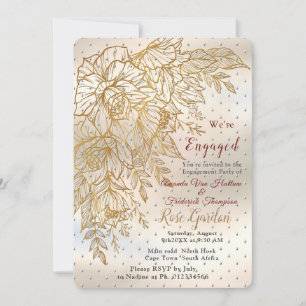 Rose Gold Elegant dessin de ligne Invitation
