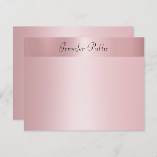 Rose Gold Elegant Main Script Nom Modèle texte (Devant / Derrière)