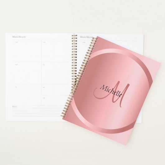 Rose Gold Elegant Monogramme Modèle moderne (Devant avec enveloppe)
